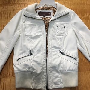 White Leather (Pleather) Jacket WORN ONCE!